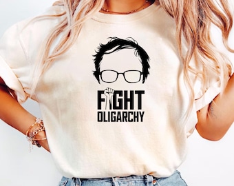 Fight Oligarchy T-shirt, Bernie Sanders And AOC Tee, Anti Trump Shirt, Political T-shirt, Broligarchy Tee, Anti Fascism Tee, Resist Shirt