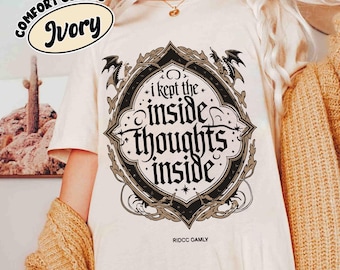 Ridoc Quest Squad Comfort Colors Shirt, I Kept The Inside Thoughts Inside Shirt, Onyx Storm Fourth Wing Shirt For Fans, Bookish Gift