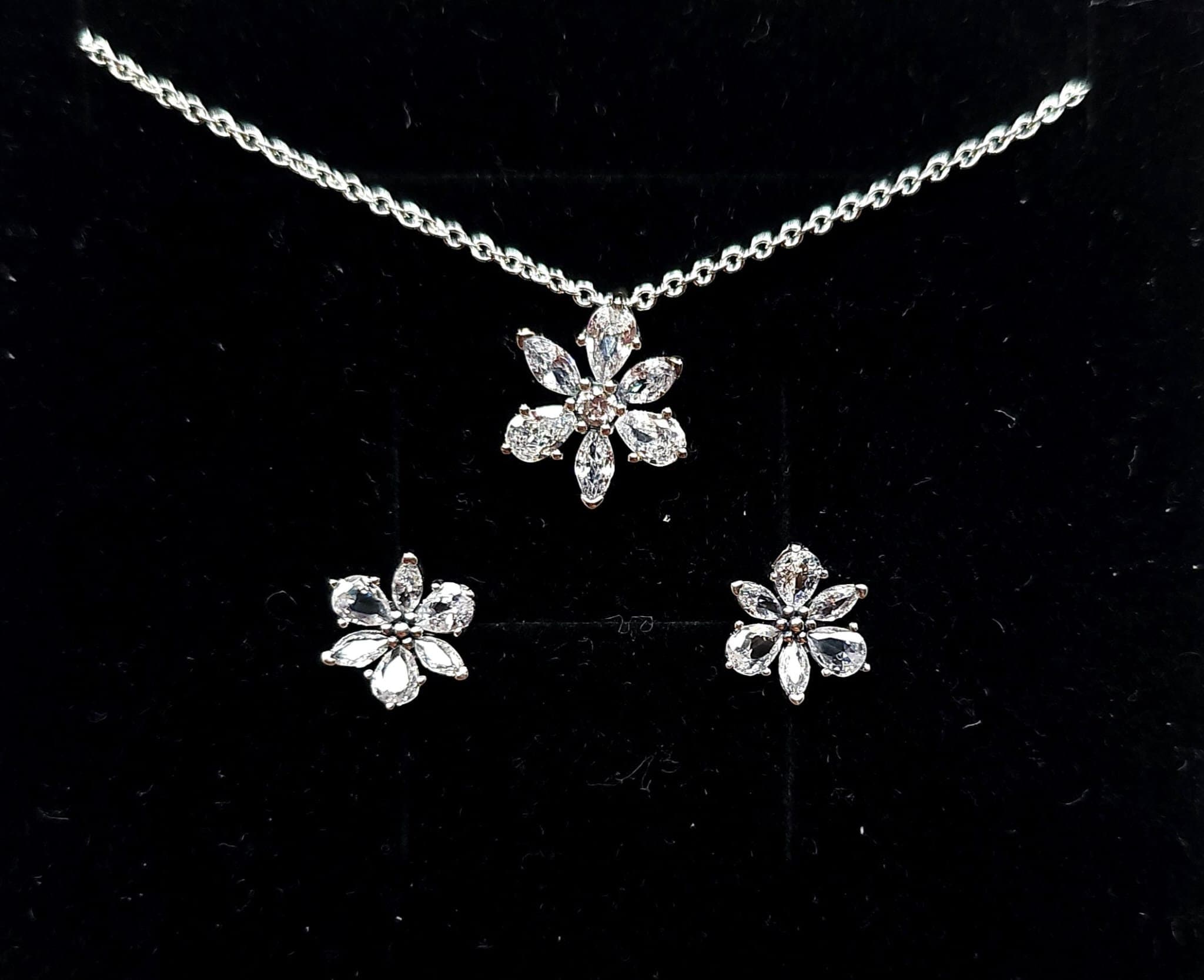 Yumilok-Ciondolo in argento sterling con zircone esagonale semplice S925 per signora Orecchini in argento sterling con zircone esagonale lucido Moda e lusso