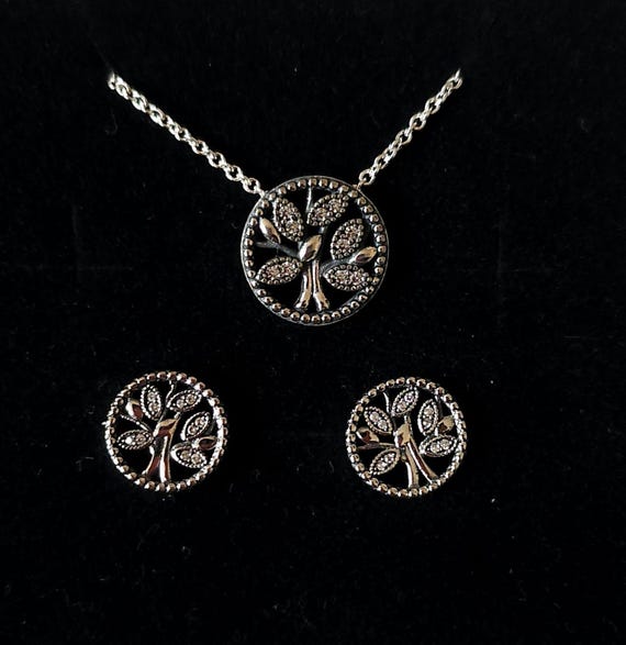 Pandora tree of life necklace and earrings discount
