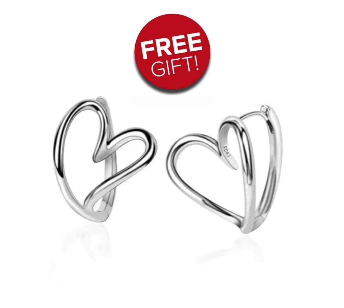 Silver Heart Earrings - Etsy