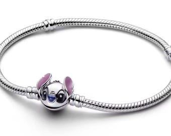 Bracelet Sterling silver 925 Logo Ale Stitch, Charm Pendant, Best Gift For Her, Free Pouch