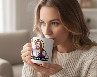 Stickers amusants « Vous avez tous besoin de Jésus » - Décalcomanies en vinyle mat (paquet de 3)