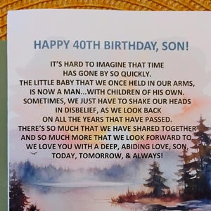 Happy 40th Birthday Son, Digital 40th Birthday Card Son, 40th Birthday Card Son, 40th Birthday Son Printable Card, Print 40th Birthday Card