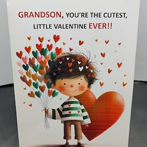 Valentine Card for Grandson, Young Grandson Card, Printable Grandson Valentine Card, Instant Valentine Grandson Card, Valentine Downloads,