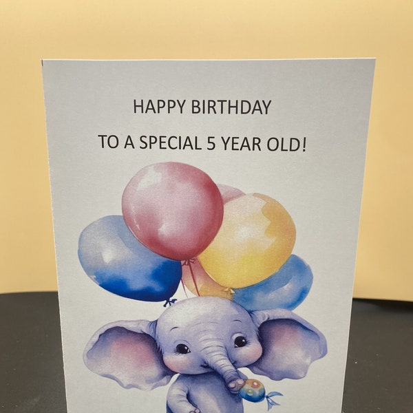5 Year Old Birthday Card - Etsy