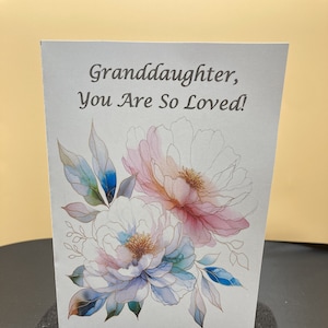 Granddaughter Digital Printable Blank Card, Granddaughter Graduation Cards Instant Granddaughter Card, Granddaughter 15th 16th Birthday Card