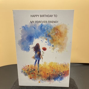 Best Printable Instant Birthday Greeting Card, My Forever Friend Birthday Card, Kids birthday Card, Kid to Kid Teen Printable Birthday Card,