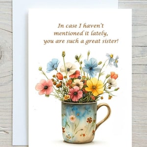 Digital Printable Best Sister Card, Sister Thank You Card, Printable Sister Birthday Card, Thinking of my Sister Card, Love My Sister Card,
