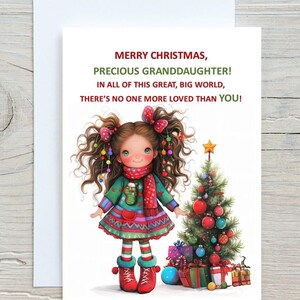 Granddaughter Christmas Card, Christmas Card For Young Granddaughter, Digital Xmas Card For Granddaughter, Little Granddaughter Xmas Card,