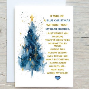 Brother Digital Christmas Card, Brother Instant Christmas Card, Brother Printable Christmas Card, Missing My Brother Instant Xmas Card,