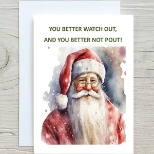 Digital Santa Christmas Card, Funny Santa Christmas Card, Send This Funny Christmas Card to Your Little Kids, Xmas Card For Pouty Kids,