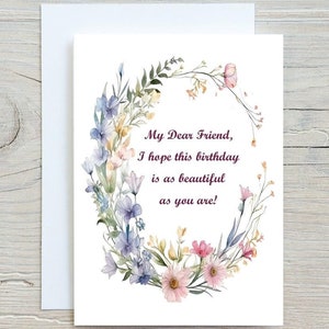 Friend Birthday Card Digital, Instant Friend Birthday Card, Friend Printable Instant Birthday Card, Best Digital Instant Best Friend Cards,