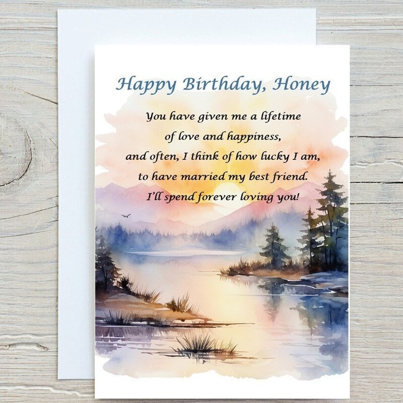 Printable Birthday Card Wife Etsy