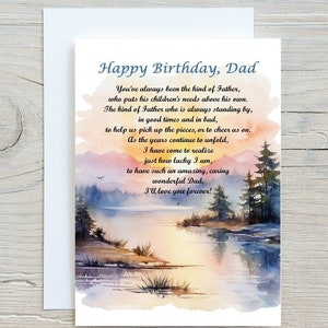 Dad Father Digital Instant Birthday Card, Dad Father Birthday Download, Printable Birthday Card, Best Father Birthday Cards, Cards To Print,