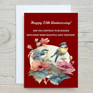 25th Anniversary Digital Card, 25th Anniversary Printable Card, Instant 25th Anniversary Card, Best Wedding Anniversary Digital Cards,