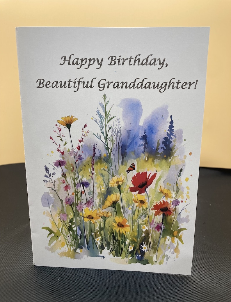 Granddaughter Digital Printable Blank Birthday Card, Instant ...