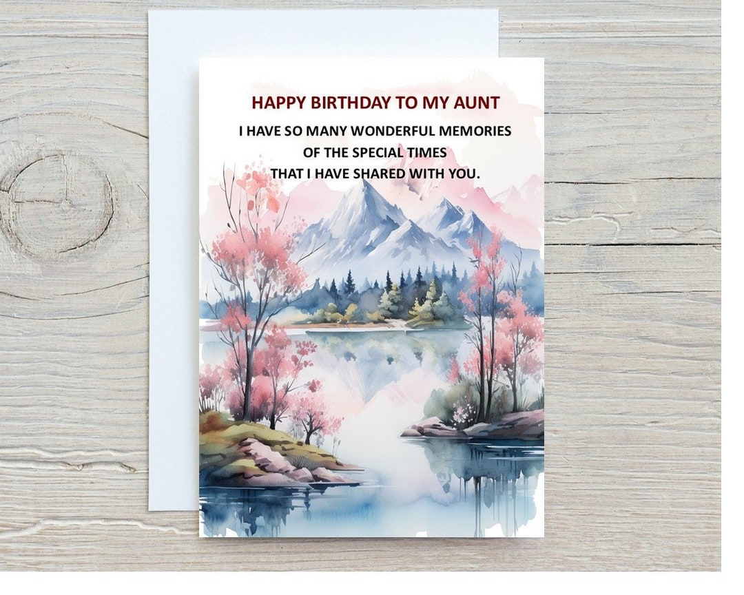 Happy Birthday Aunt Printable Digital Card, - Etsy