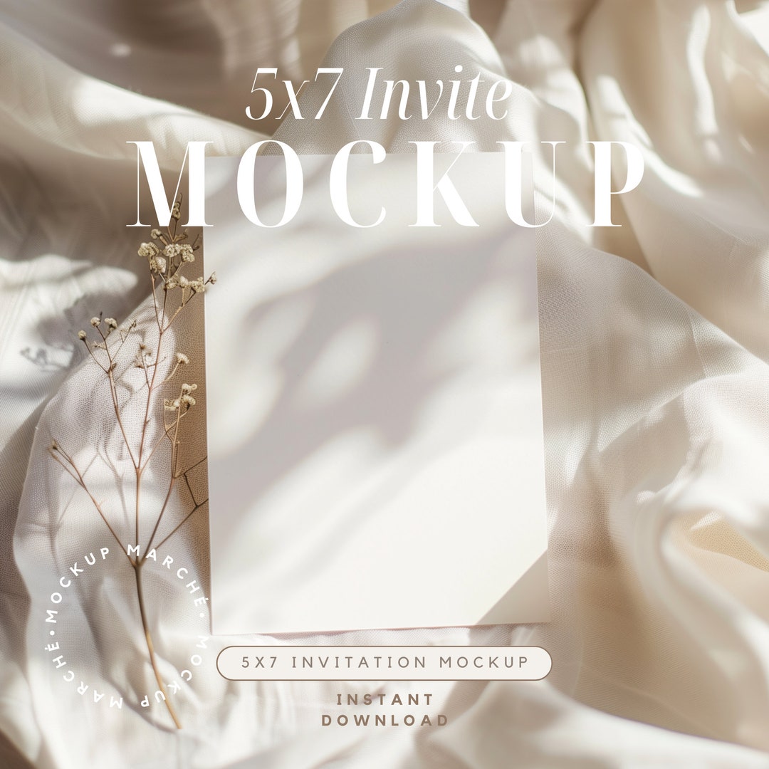Invation Display Simple Neutral Wedding Invitation Mock up Bridal Shower Invite Card ...