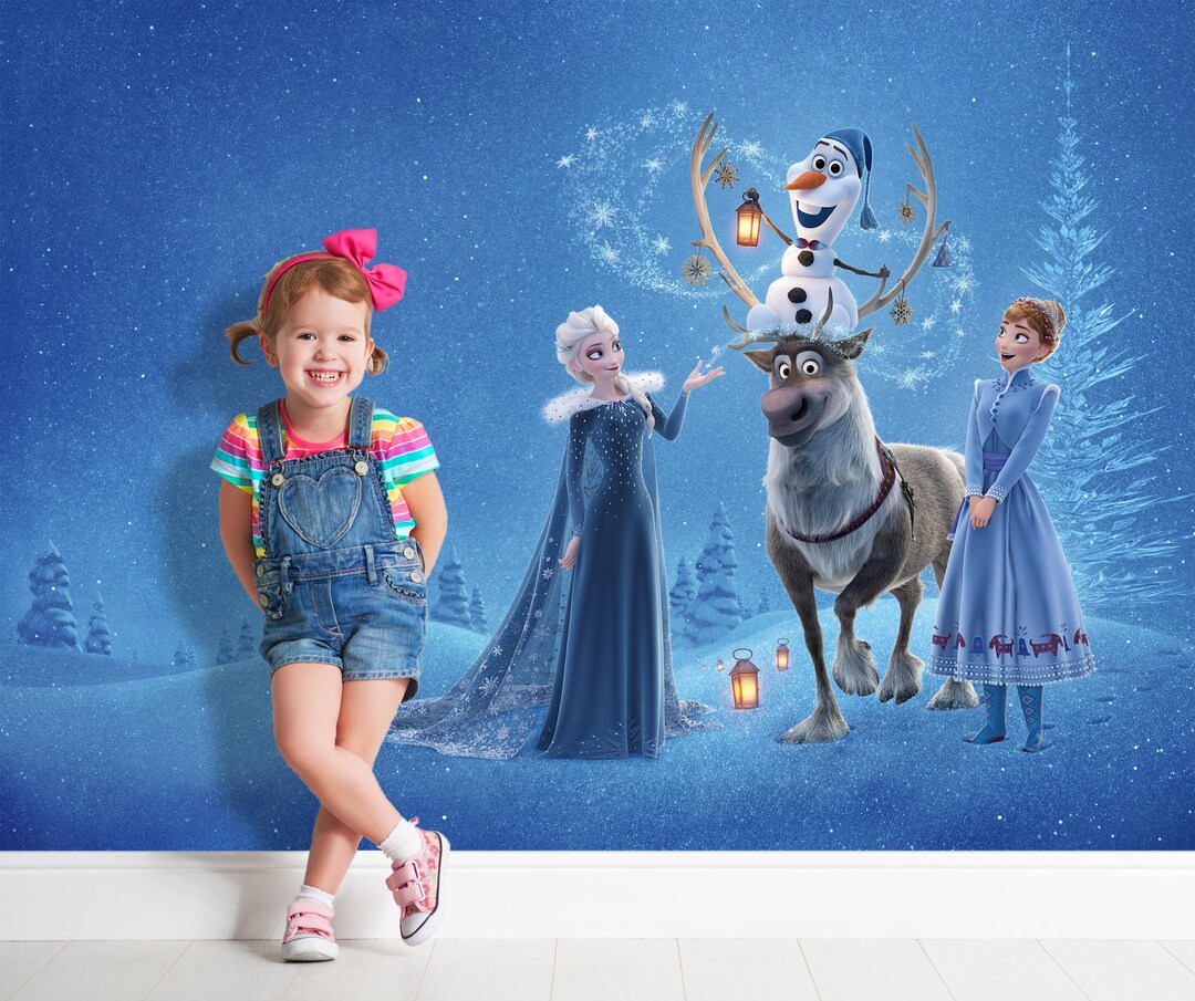 Elsa and Anna Kids Wallpaper Frozen Wallpaper Self Adhesive Nursery