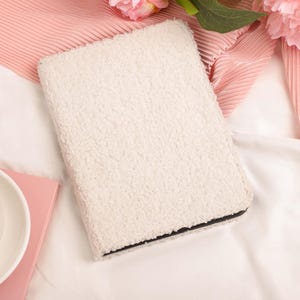 Beige Plush Book-Style Kindle Protective Case, Paperwhite 12th 7", All New Kindle 6" 2022 Case, Paperwhite 2021, KPW 1/2/3 6.8" Kindle Case