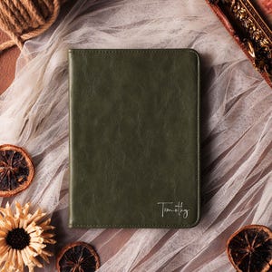 Olive Green Leather Kindle Case,Paperwhite 12th7", All New Kindle Case Cover,Personalized Kindle Case, Kindle Case 11,Paperwhite 2019-2022