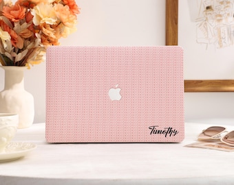 Funda de cuero rosa claro para portátil, personalizada para MacBook Pro de 14, 15 y 16 pulgadas (2025 y 2024), Air de 13 y 15 pulgadas, nueva funda para MacBook A3240 y A2338.