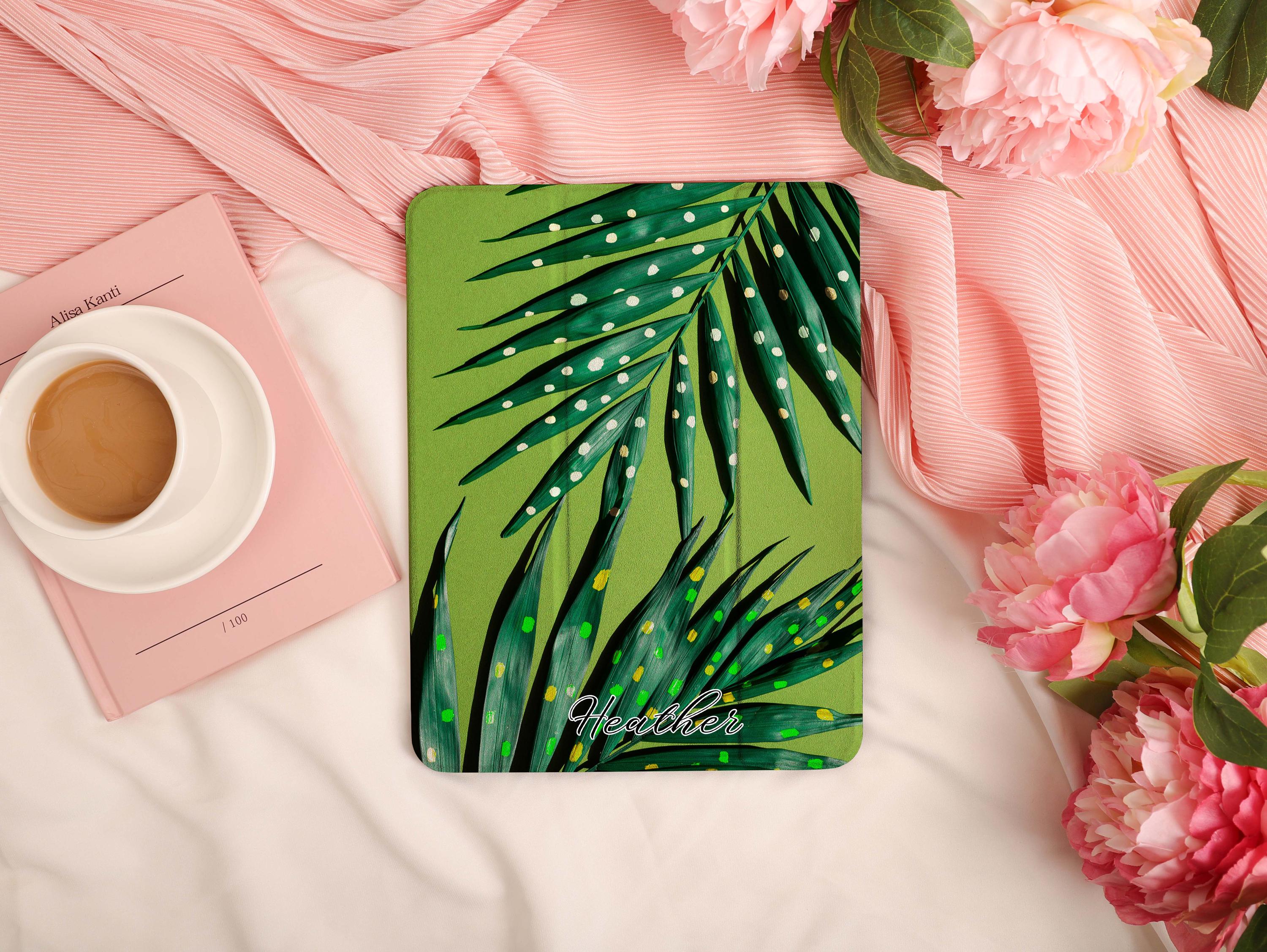 Palm Frond Personalized iPad case for iPad 8/9/10, iPad Air 3/4/5, 2022 iPad Pro Case, iPad 10.2" 10.5'' 11" 12.9'', iPad mini 6, Air 5