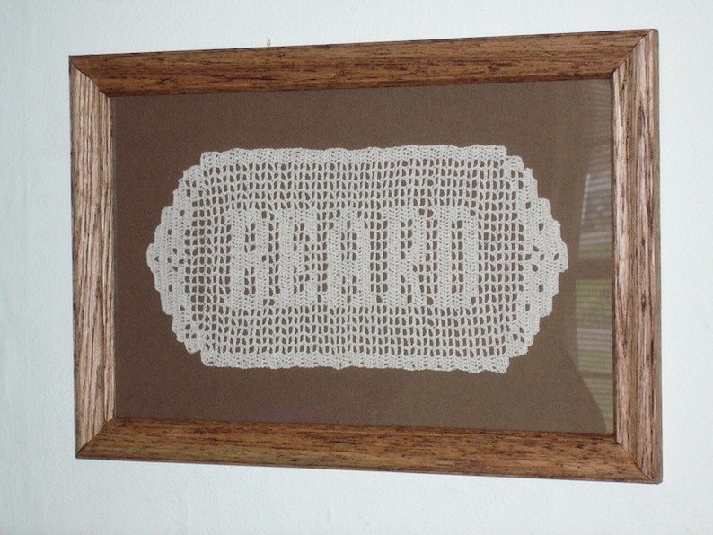 5 LETTERS Hand-crocheted Name Doily image 1