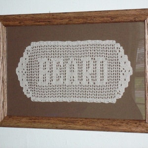 7 LETTERS Hand-crocheted Name Doily image 1
