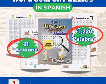 61 Printable Word Search Puzzles in Spanish: 61 buscapalabras para Abuelos y Abuelas