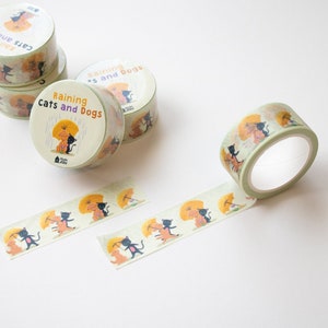 Nastro Washi, Nastro Washi decorativo, Nastro Washi per pianificatore di scrapbooking, Nastro Washi di cancelleria carino, Nastro per diario proiettile Animale Gatto Cane a tema