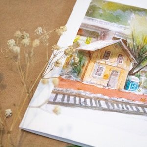 Cartão de felicitações em aquarela encantador | Minimalista multiuso | Acabamento Soft Touch | Interior em branco para aniversários, agradecimentos e muito mais 4x6