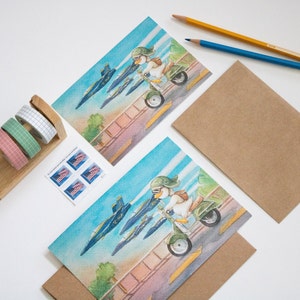 Pensacola Florida Blue Angel Themed Reise-Gruß-Karte Gedruckte tägliche Souvenir-Geschenk-Postkarte-Aquarell-Illustrationsdrucke