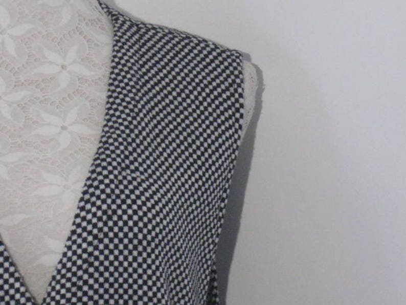 Vintage Vest Black and White Long Vest by Matterna Size X Etsy