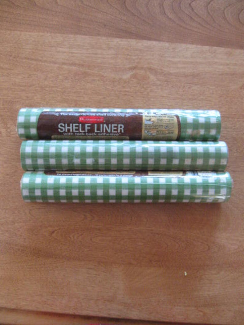Vintage Green and White Gingham Check Shelf Liner 3 rolls Etsy