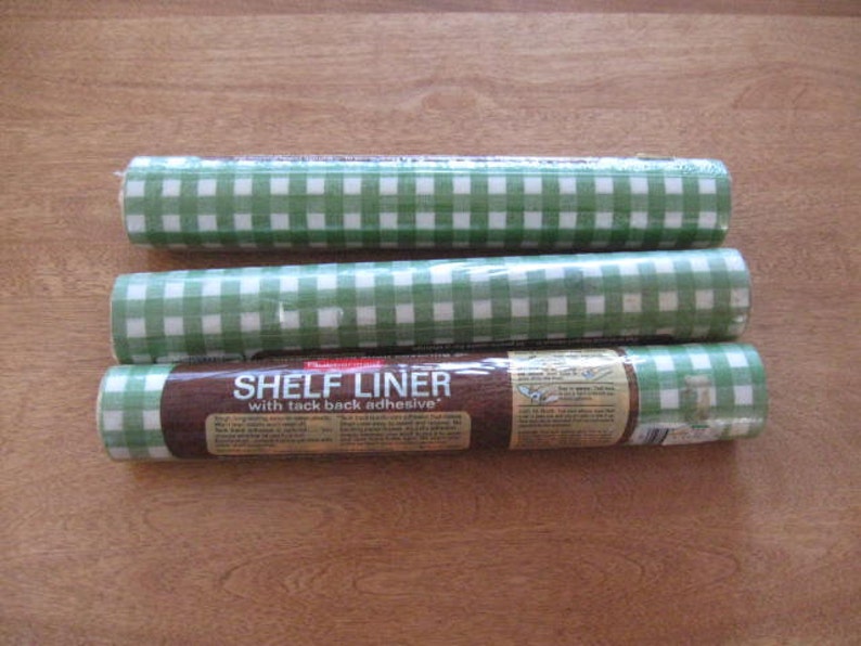 Vintage Green and White Gingham Check Shelf Liner 3 rolls Etsy