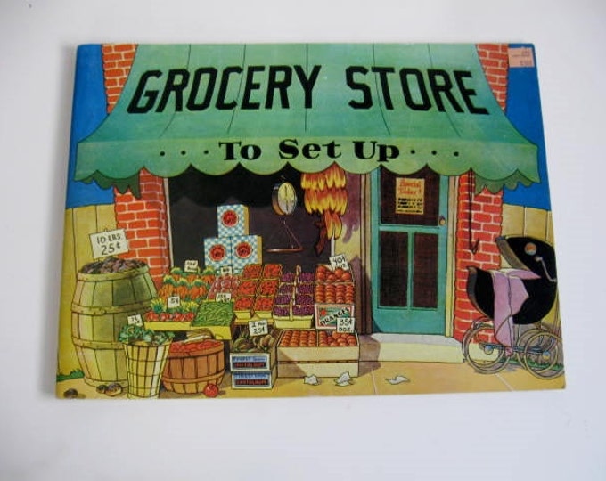 Vintage Children's Book Grocery Store to Set up Cut Etsy