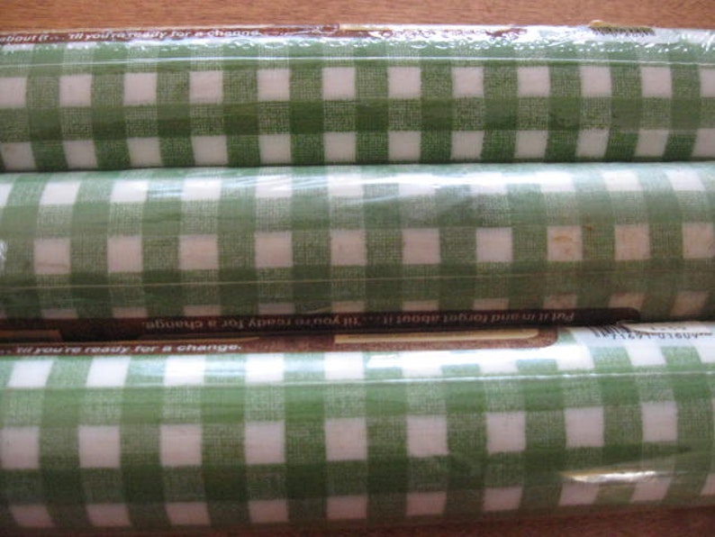 Vintage Green and White Gingham Check Shelf Liner 3 rolls Etsy