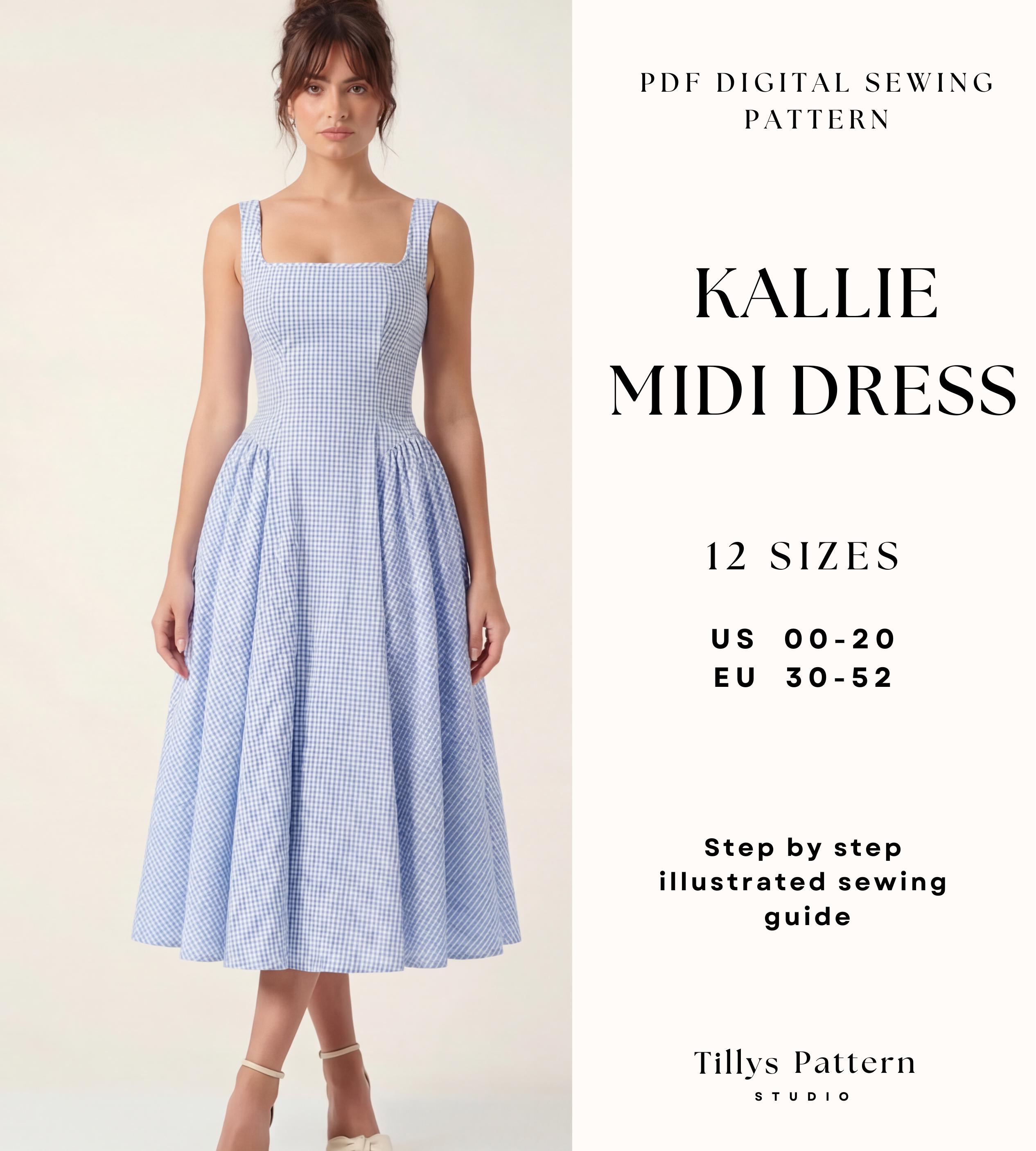 Square Neck Dress Pattern - Etsy Square Neck Dress Pattern - Etsy