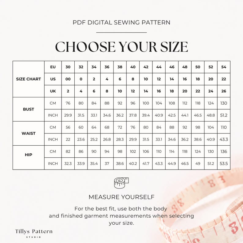 Body size chart