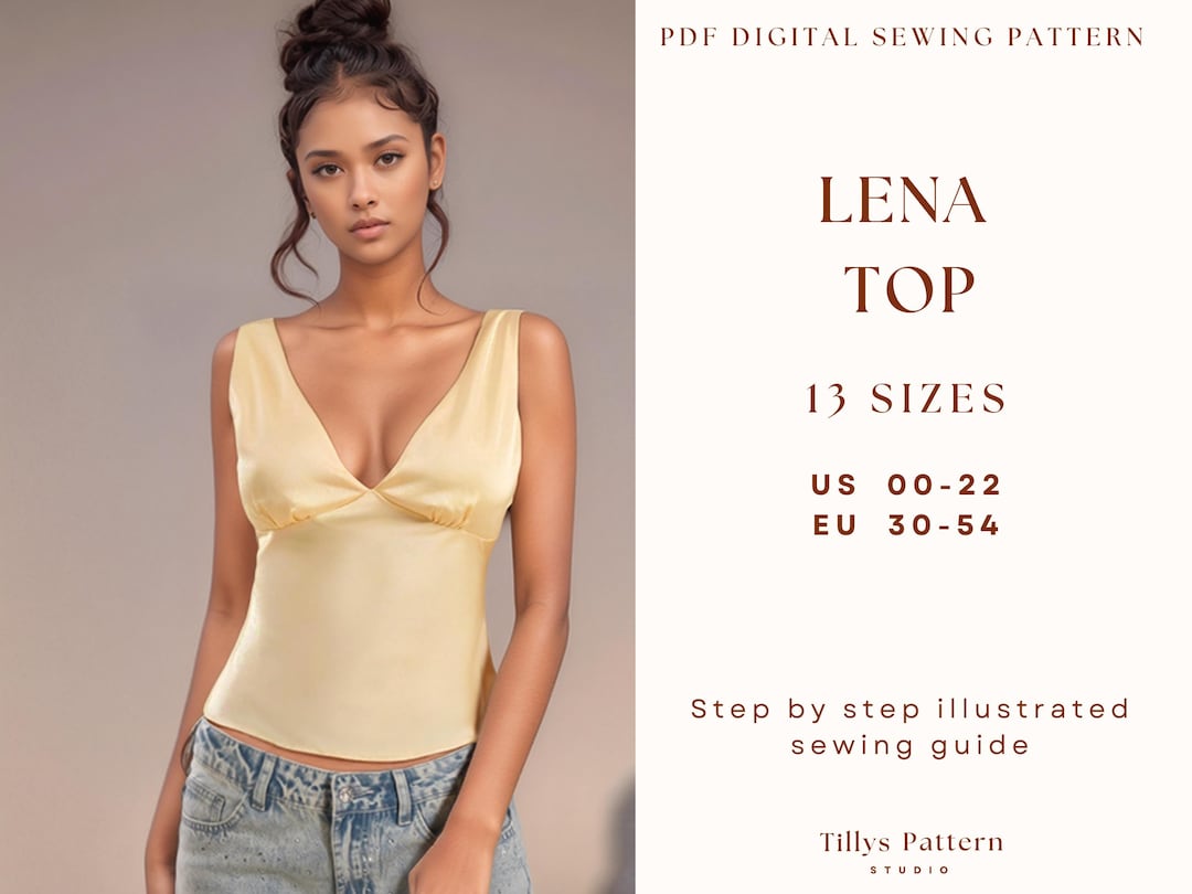 Top Sewing Pattern| Easy Top Sewing Pattern| V Neck Bias Cut Top| Cami Top Pattern| Y2k Pa