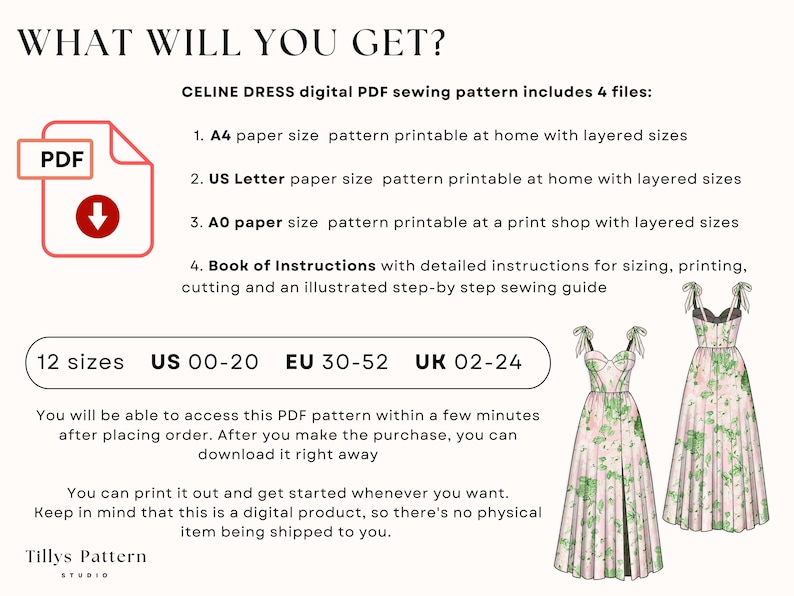 PDF Digital sewing pattern. Corset dress pattern. Easy beginner pattern 12 sizes: US 00-20, EU 30-52. Step by step easy sewing instructions.
Evening Bustier Dress Sewing Pattern| Slit Dress Pattern| Corset Dress Pattern|  Wedding Dress| Plus Size Sewing Pattern| US 00-20