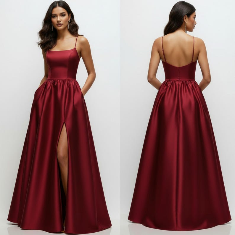 PDF Digital sewing pattern. Maxi dress pattern. Easy beginner pattern 12 sizes: US 00-20, EU 30-52. Step by step easy sewing instructions. Sewing tutorial. Evening gown with slit digital pattern.