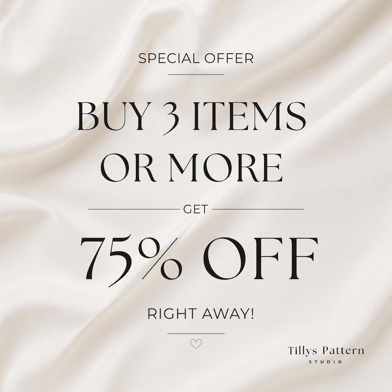 Buy 3 items or more and get 75% right away!