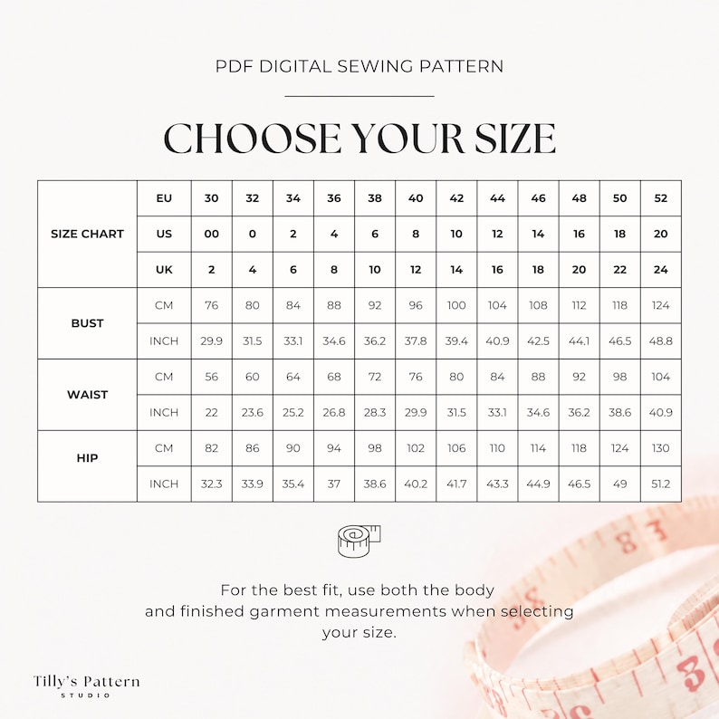 Body size chart
