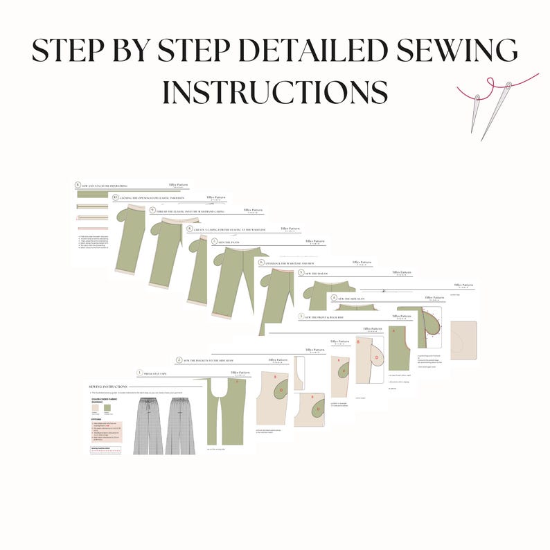 Step by step easy sewing instructions. Sewing tutorial. Step-by-step illustrated sewing tutorial.