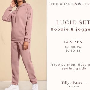 Hoodie & Joggers Pattern for Women| Women Hoodie| Women Sewing Pattern| Sweatshirt Pattern| Lounge wear Pattern| Sweatpants Pattern
