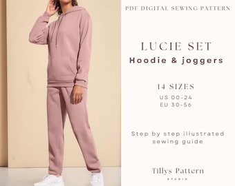 Women's Hoodie & Joggers Sewing Pattern: Sweatshirt  and Sweatpants Pattern (PDF Pattern)