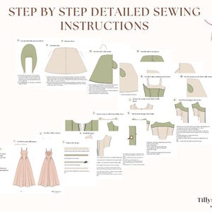Leona dress step by step sewing instructions. Sewing tutorial.